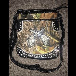 Western Camouflage Cross Guns Purse